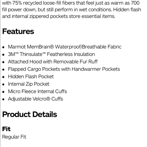 New Marmot Georgina Featherless Jacket, XS - Picture 7 of 8